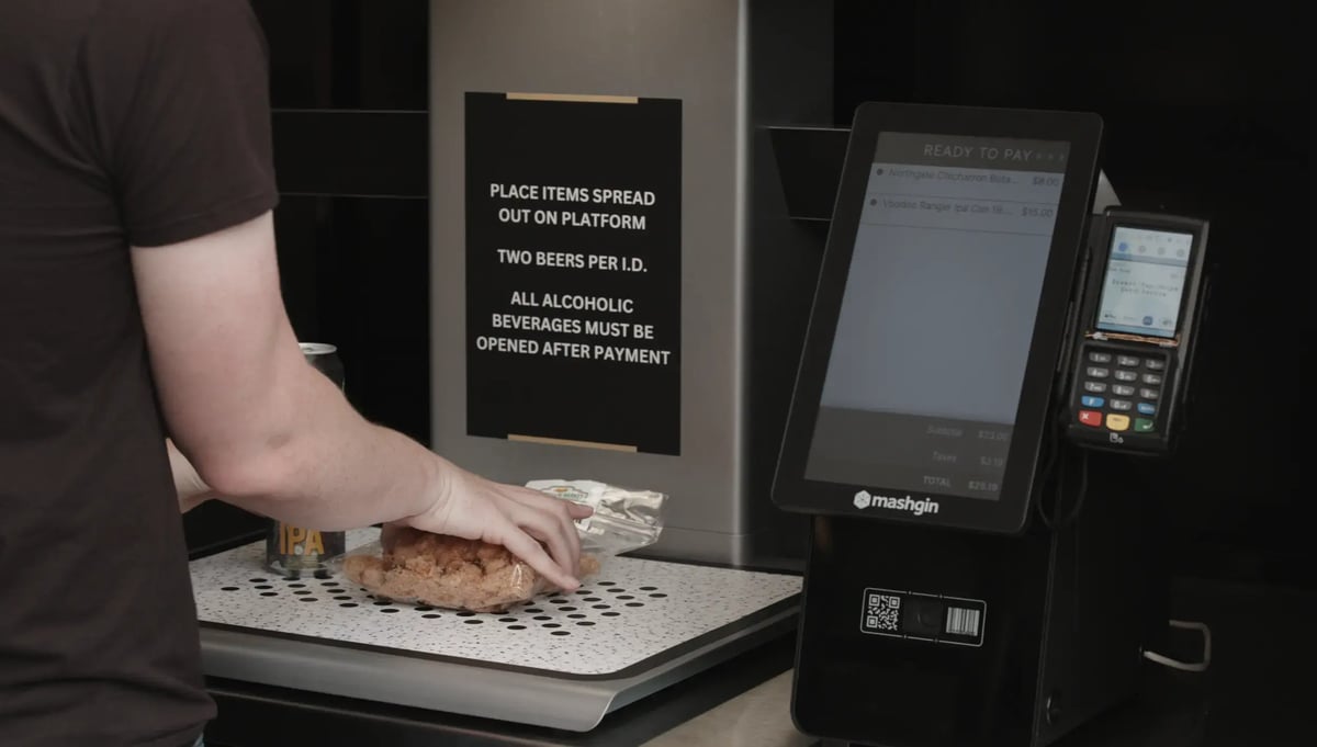 Man grabs snacks at BMO with Mashgin