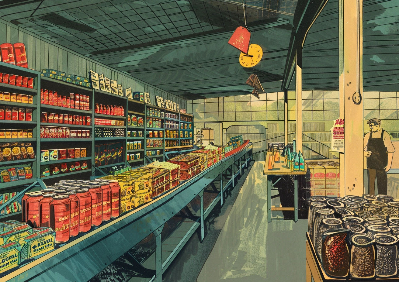 Dope illustration of an old-timey market store.